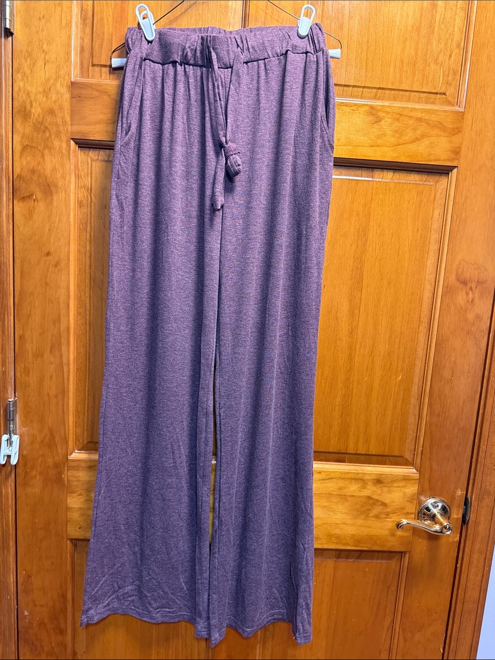 Women's Wide-Leg Drawstring Lounge Pants - Purple